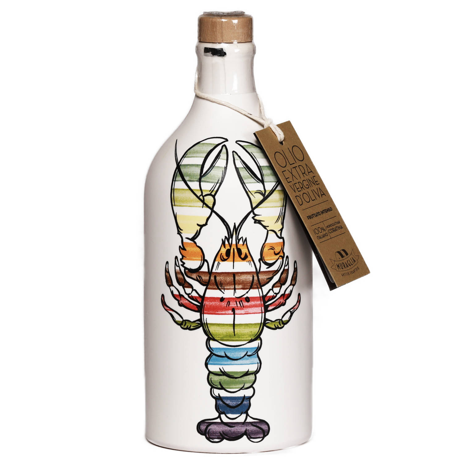 Extra Natives Olivenöl Keramikflasche POP ART “Aragosta”
