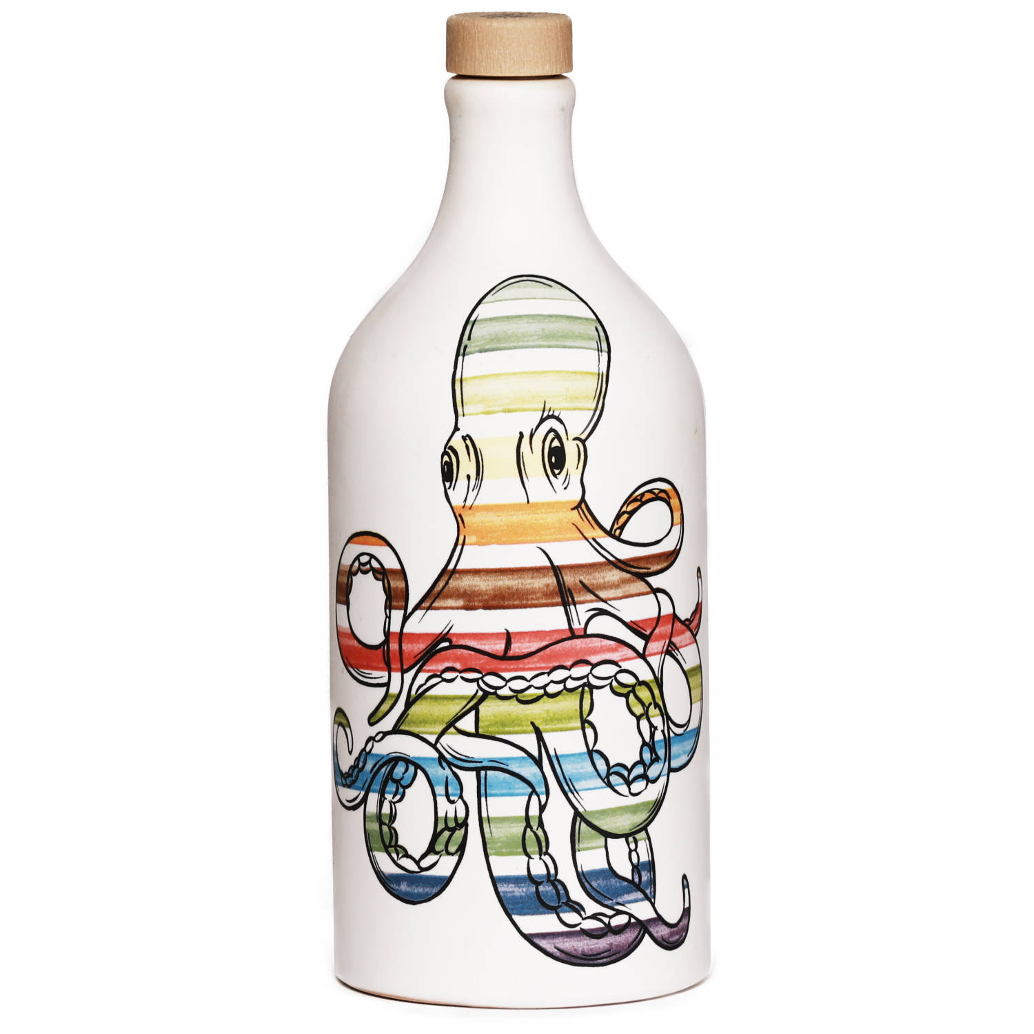 Extra Natives Olivenöl Keramikflasche POP ART "Oktopus"