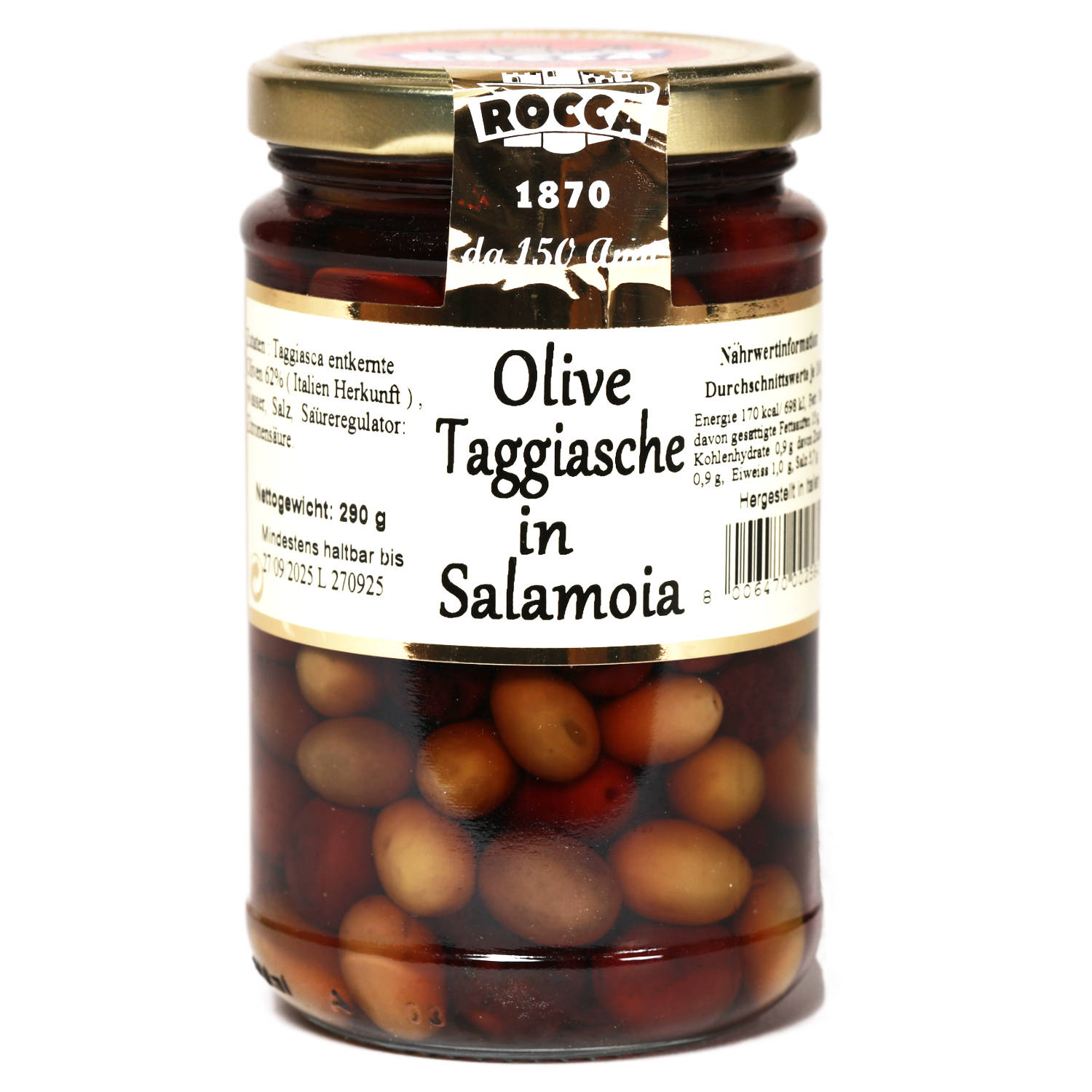 Taggiasca Oliven in Salzlake